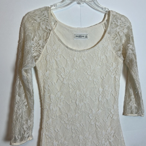 Abercrombie & Fitch Long Sleeve Lace Body-Con Mini Dress Size Small - Picture 3 of 16